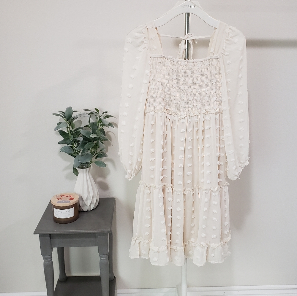 Swiss Dot Cream Dress